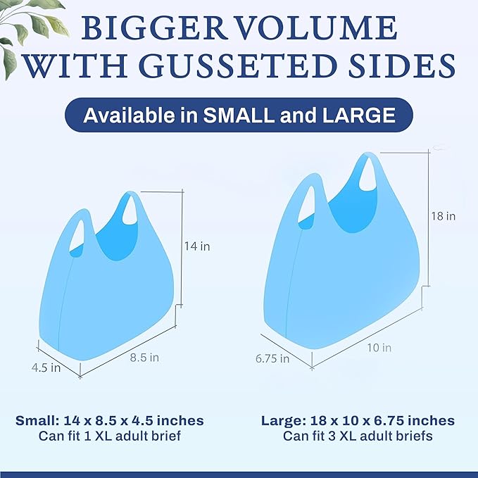 Heaven Scent Hygiene Bags 1.5MIL ULTRA-THICK Discreet Waste Disposal | Made in the USA | Mild Baby Powder Scented Trash Bags for Adult Briefs & Feminine Products - Large, 35 Bags