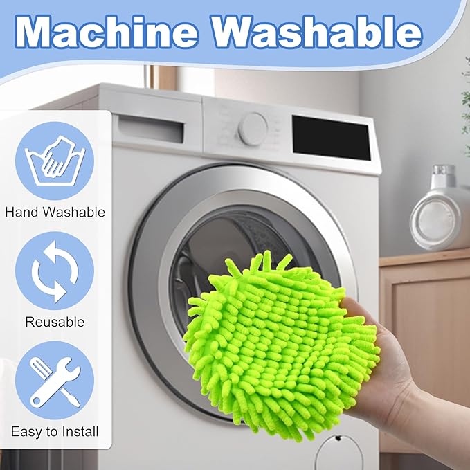 6 Pack Mop Head Replacement Compatiable with Ocedar EasyWring Mop,Mop Heads Refill for Easywring Spin Mop 1 Tank System - Microfiber Chenille, Easy to Replace,Deep Floor Cleaning and Machine Washable