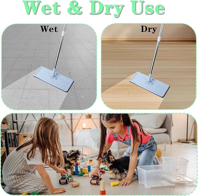 10 Pcs Flat Mop Pads, 13" X 4.7" Microfiber Mop Cleaning Pads, Microfiber Mop Pad/Refill/Head, Mop Pads Washable, Pads Replacement for Flat Mop or Mop Bucket Set