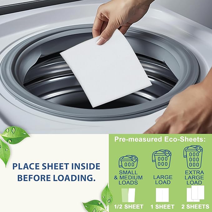 MorningRain Eco Fabric Softener Sheets for Washing Machine - Fragrance-Free, Preservative-Free, Ultra-Concentrated - 5 Sheets for Up to 10 Loads, Anti-Static, Reduces Wrinkles, Softens Clothes