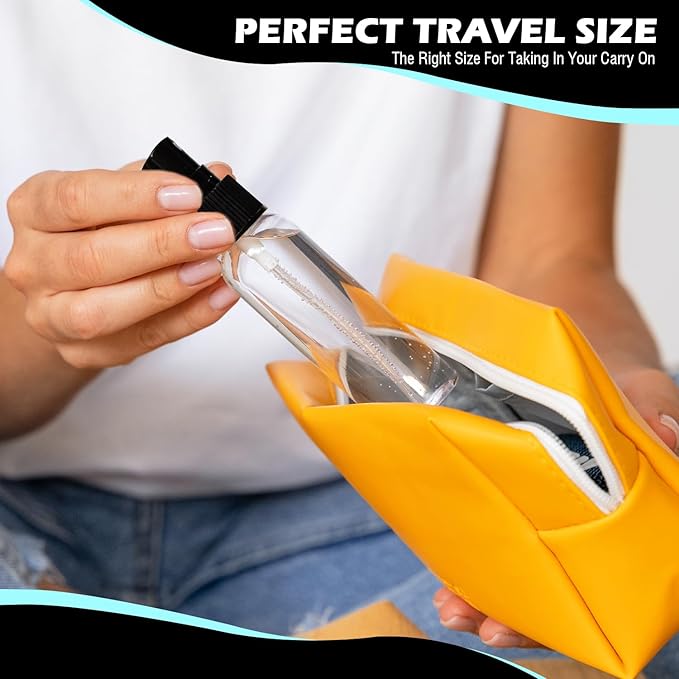 10 Pack 2oz/55ml Plastic Spray Bottles Travel Size Spray Bottle with Black Cap Empty Fine Mist Spray Bottles Refillable Liquid Container for Perfumes Travel Makeup