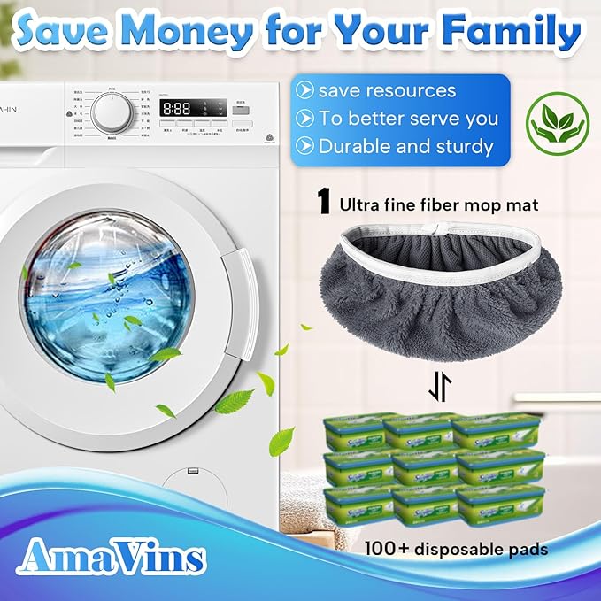 5 Pack Reusable Microfiber Mop Pads Compatible with Swiffer Sweeper Mop, Wet and Dry Flat mop Cover, Washable Mop Pads for Surface/Hardwood Floor Cleaning (Mop is Not Included)