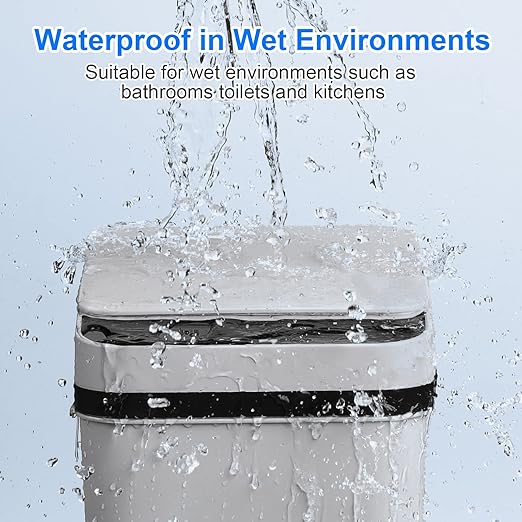 Smart Touchless Bathroom Trash Can 2.2 Gallon Automatic Motion Sensor Rubbish Can with Lid Electric Narrow Small Garbage Bin for Kitchen, Office, Toilet, Bedroom (Grey)