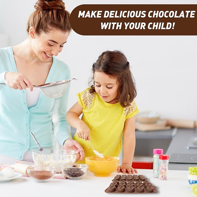 4 Pcs Silicone Molds for Chocolate Non Stick Candy Mold Food Grade Candy Molds for Chocolate Candies Jelly Truffles Candles