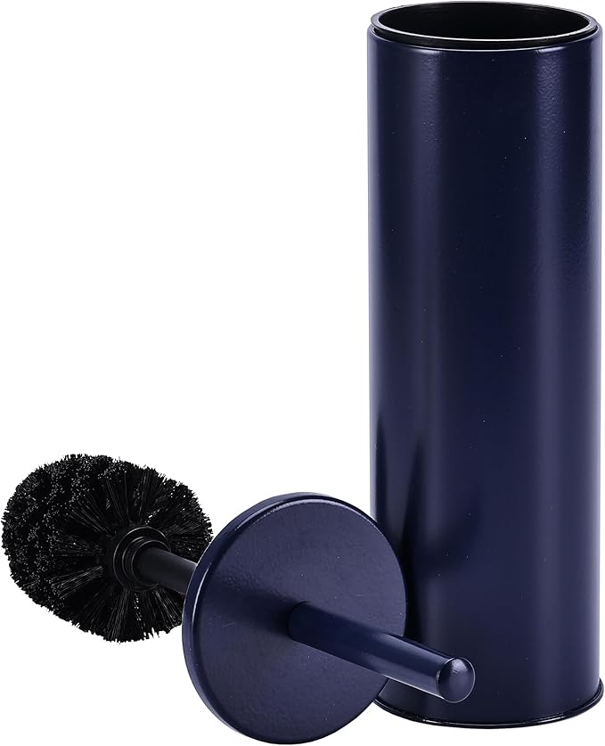 Deep & Sturdy Toilet Bowl Brush with Holder - Durable Scrubbing - Toilet Cleaners - Household Essentials - Bathroom Cleaner - Cleaning Supplies - Household Supplies, Matte Navy