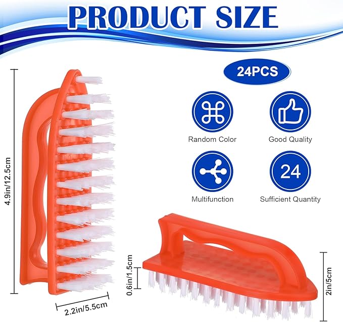 Eaasty 24 Pack Scrub Brushes for Cleaning Comfort Grip Stiff Bristles Cleaning Carpet Brush Supplies Household Tools for Laundry Kitchen Bathroom Tile Sink Dish Carpet