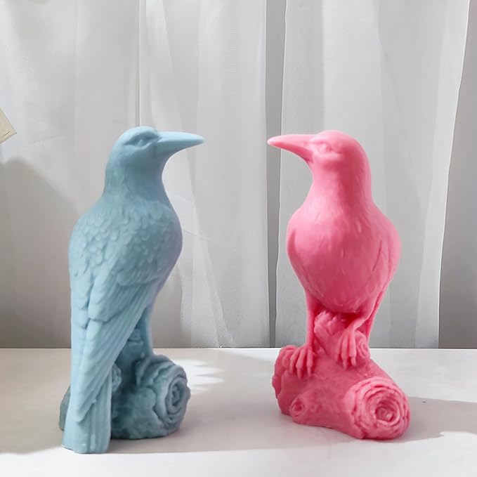 Crow Resin Mold Raven Resin Mold Animal Resin Mold Crow Mold Owl Resin Casting Mold Resin Making Molds Silicone Mold for Candle Home Decorate Mold 3D Animal Mold Candle Making Mold
