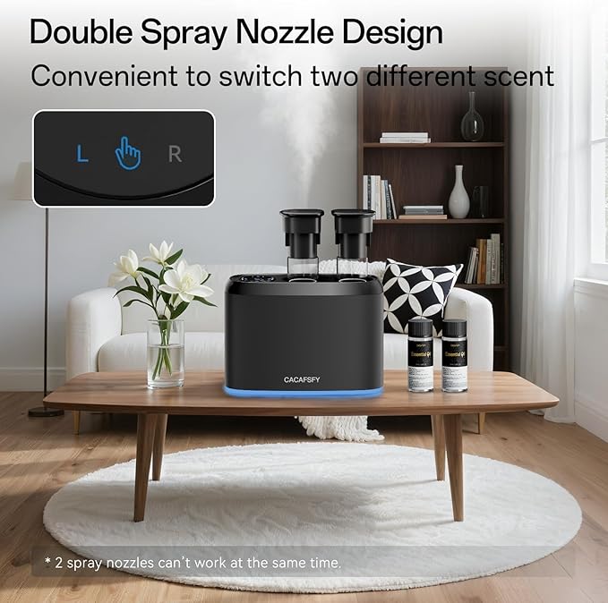 Waterless Scent Diffuser,Two 50ml Hotel Scent Oils Included-Whole House Air Freshener-Scent Diffusers for Home,Office,Essential Oil Diffuser Large Room,Smart, Cold-Air Tech,App Control