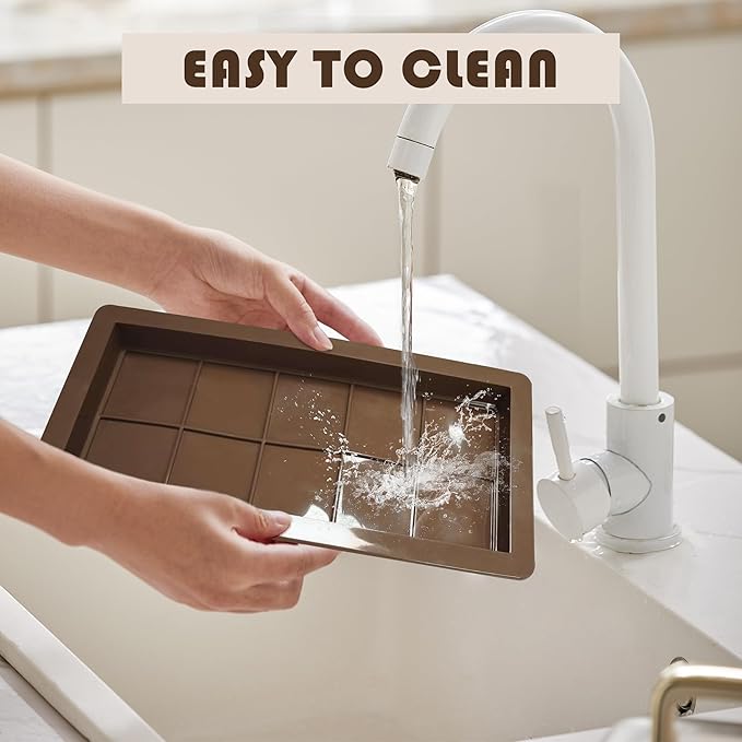 Quacc 2 PCS Dubai Chocolate Bar Molds with Spatulas, Flexible Silicone Chocolate Mold Candy Bar Mold for DIY Baking (Brown)