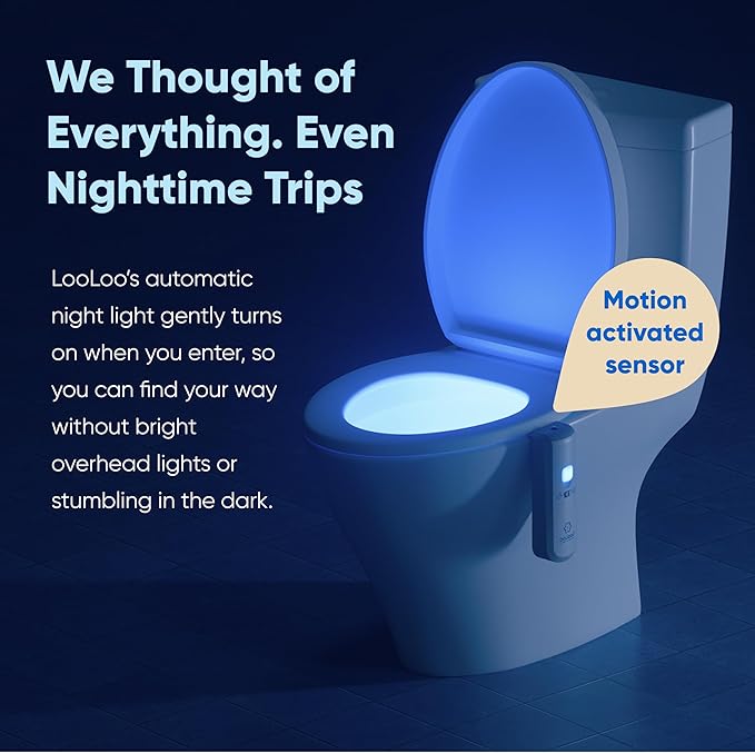 LooLoo 3.0 Touch Free Toilet Freshener Automatic Air Freshener Spray for Bathroom Starter Kit with Light and Toilet Deodorizer, Bathroom Spray Odor Eliminator - Clean Cotton