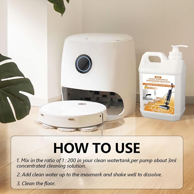 85 FL OZ Floor Cleaning Solution,Floor Cleaner for Mopping with Tineco,Deep Cleaning &Deodorizing for Roborock,Compatible with Saros Series,S8/S7 Series,Q Revo/Q Series,iFLOOR Series Wet Dry Vacuum