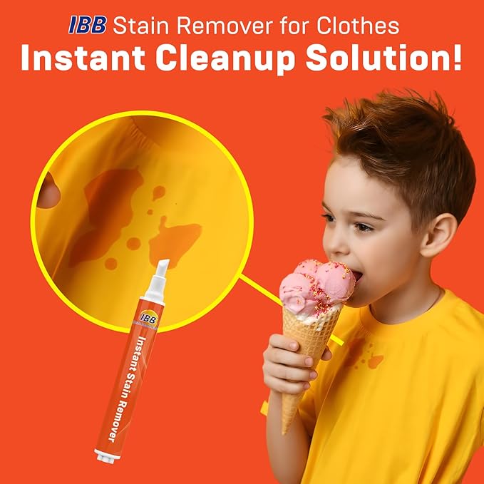 IBB Powerful Stain Remover for Clothes, Instant Spot Cleaning for All Laundry Tough Stains, Travel-Friendly & Portable Stain Remover Pen, Effective Stain Sticks, 5 Count