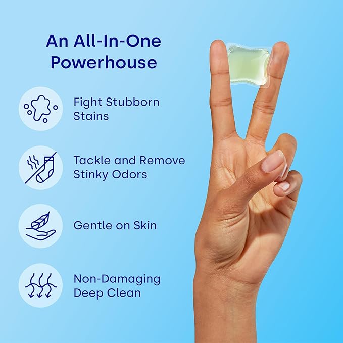 Dropps Free + Clear Biobased Power Laundry Detergent Pods, Unscented (64 Count) - HE Compatible Laundry Pods for Fresh Clothes - Laundry Soap Supplies & Recyclable Paperboard Packaging