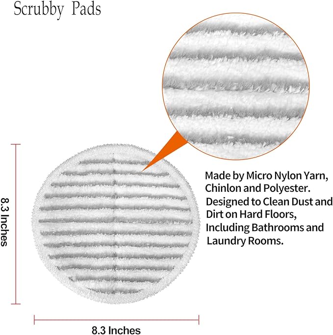 12 Pack 23159 Mop Pads Compatible with BissellSpinwave 20399 23157 23159 2039A 20393 2039T 2039W 20391 20395 2307 2315A Models Powered Hard Floor Mop, Compare to Part # 1611297 & 1611298