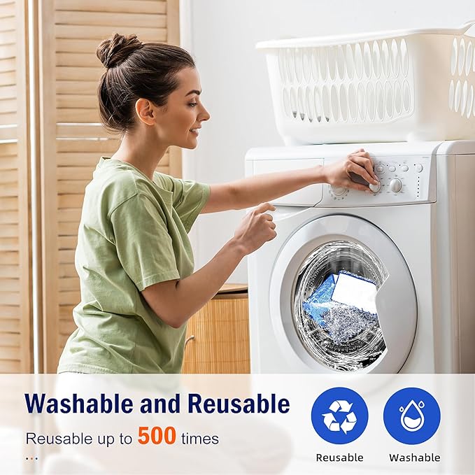 6 Pack Mop Pads for Bona Family of Mops, 3 Microfiber Cleaning Pad + 3 Microfiber Dusting Pad, Reusable Mop Refill Replacement Head for Dry and Wet Floor Cleaning