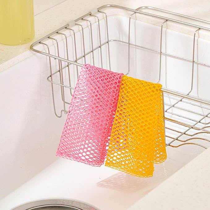 Net Scrubbers for Dishes/Innovative Mesh Dish Cloths for Washing Dishes, Quick Dry - No More Sponges with Smell / 11.5 by 11.5 inches/Advanced Raw Material-Polypropylene 100% (Mint5 Gray5)