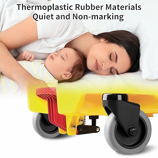 3" Mop Bucket Wheels Replacement, Non-Marking TPR Castors Set of 4 for Rubbermaid Models 7570-L2, 7571,7580,7581,7582 7583