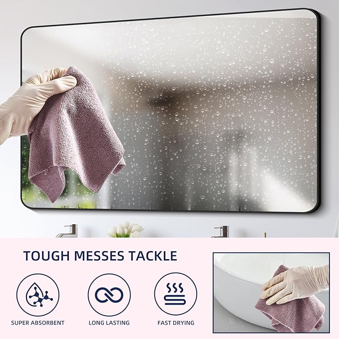 & PLUSH Microfiber Cleaning Cloth Roll - 85 Pack, Tear Away Microfiber Towels, 12" x 12", Reusable, Washable, Streak Free, Ultra Absorbent Dish Rags for Car, Home, Garage or Shop (Dewbury)