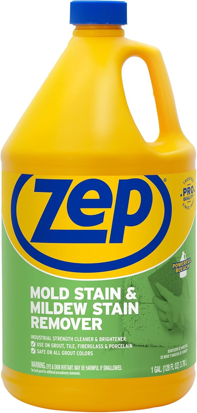 Zep Mold Stain and Mildew Stain Remover 1 Gallon (Case of 2) ZUMILDEW128 - Professional Strength No Scrub Formula