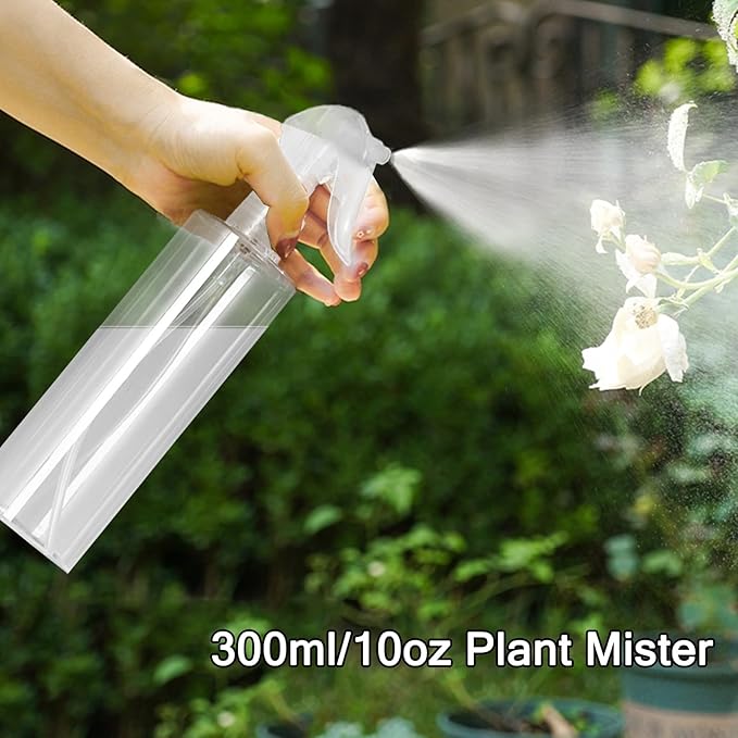 3 Pack Plastic Water Spray Bottle for Hair, 10 oz/300ml Plastic Empty Mister Spray Bottles for Cleaning, Cooking, Plant, Pet