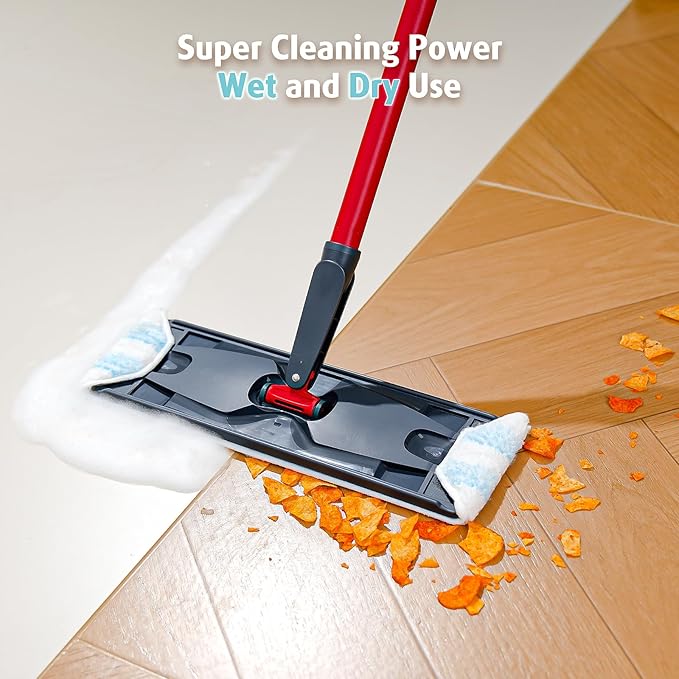 AIR U+ Mop Replacement Pads for O Cedar H2prO Flat Mop System, 4 Pack Mop Pads, Machine Washable Reusable Microfiber Mop Heads Replacements for O-Cedar H2Pro Refills Clean for All Floors Types