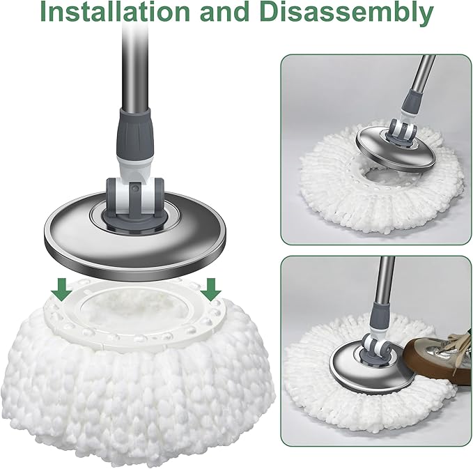 6 Pack Mop Head Replacement, Spin Mop Replacememt Head for 6-6.3” Inch Spin Mop Heads, Microfiber Mop Head Compatible with Hurrican Casabela Mopnad, Household Cleaning Tools, Commercial Mop Head