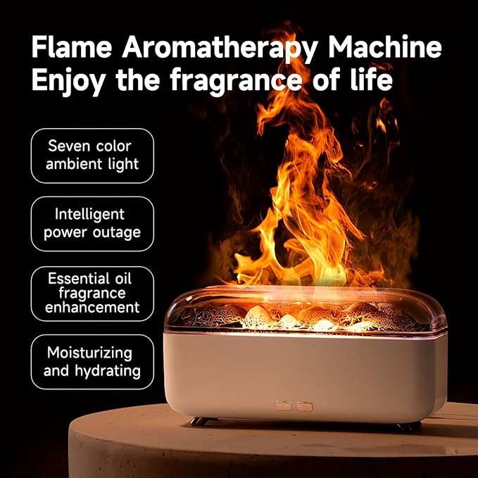 Colorful Flame Essential Oil Diffuser, Mist Humidifier, Aroma Diffuser with Timing Auto-Off 300ml (Black