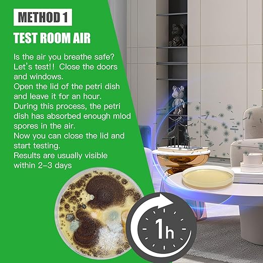 Mold Test Kit for Home Within 12 Individual Tests,DIY Detector at Home, Surface Mold,HVAC,Indoor Air Quality Testing Kits,Black Mold Testing,Includes Detailed Mold Identification Guide and Free Lab