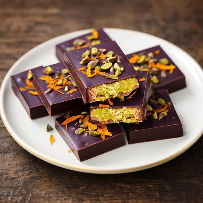 Juome 12 Cavities Chocolate Bar Mold Deep - Thick Deep Chocolate Bar Mold for Filling, Silicone Chocolate Bar Mold for Stuffed Bar Knafeh Pistachio Chocolate Candy Bar with 100Pcs Bags and 1Pc Scraper