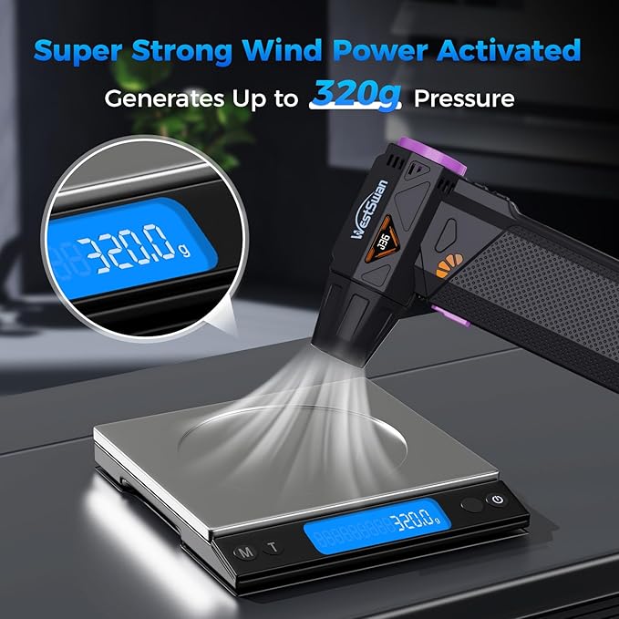 Compressed Air Duster, 210000RPM Electric Air Duster Equipped with Continuously Variable Speed, 320g Wind Pressure Turbo Blower, Rechargeable Cordless Jet Fan for Computer, Keyboard, Car Cleaning