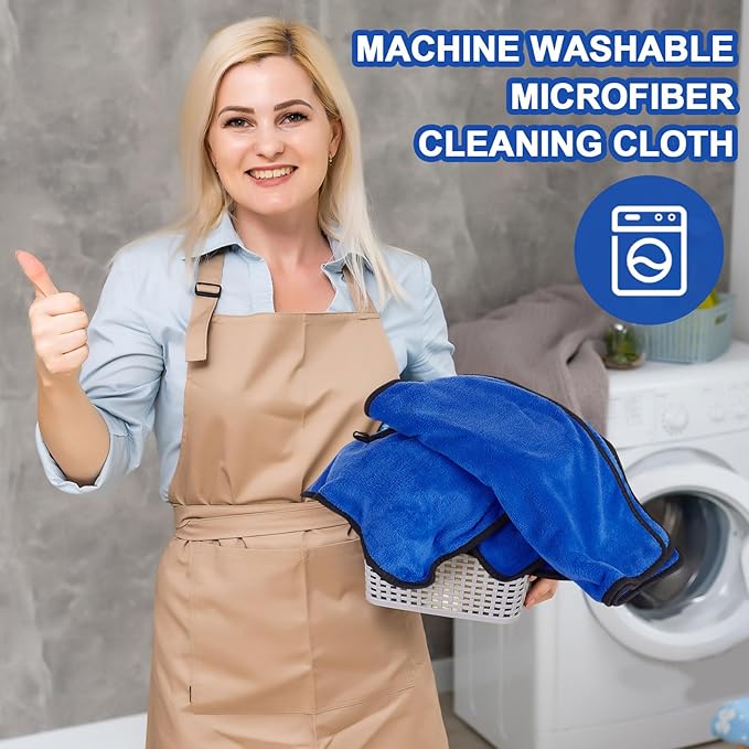 Tallew 60 Pcs Microfiber Towels 16 Inch x 16 Inch Microfiber Cloth Car Drying Towels for Cars Washing Polishing Office Windows Cleaning Household Supplies (Blue)