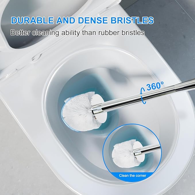 Modern Designer Toilet Brush and Holder Set – Charcoal Gray Decorative Bathroom Brush with Artistic Teardrop Pattern, Rust-Resistant and Compact, Ideal for Stylish Homes or Guest Bathrooms