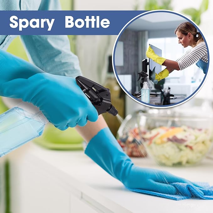 10 Pack Spray Bottles 16 oz Empty Water Spray Bottles for Cleaning Heavy Duty Refillable Squirt ‌container with Measurements Adjustable Nozzle for Household(Black,Clear Style)