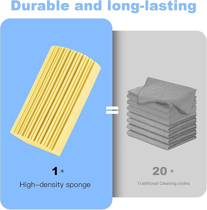 4 Pack Damp Clean Duster Sponge, Magic Sponge Eraser for Household Cleaning, Reusable Dusters Cleaning Supplies for Housekeeping, Dish, Blinds, Glass, Baseboards,Window Track Grooves and Faucets