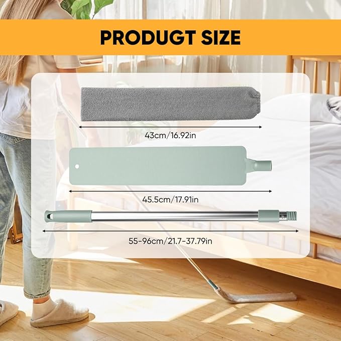 Retractable Gap Dust Cleaner – Extendable Microfiber Duster with Bendable & Removable Head, Washable Dusting Brush for Home, Kitchen, Car & Hard-to-Reach Areas (1)