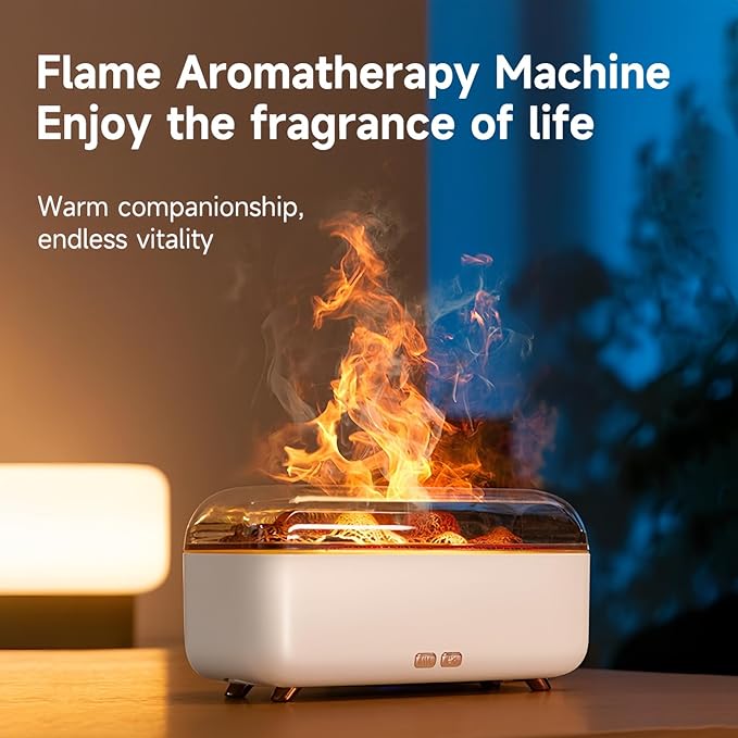 Colorful Flame Essential Oil Diffuser, Mist Humidifier, Aroma Diffuser with Timing Auto-Off 300ml (Black