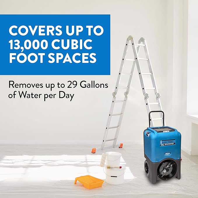 Dri-Eaz LGR 7000XLi Commercial Dehumidifier with Pump F412, 29 Gal, Industrial Dehumidifier