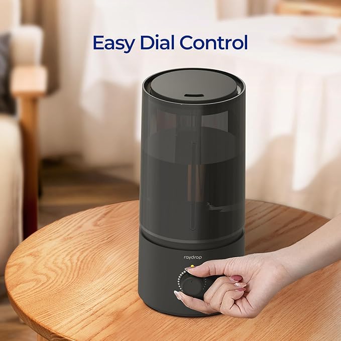 raydrop Humidifiers for Bedroom, Cool Mist Humidifiers for Babies, 1.70L Quiet Ultrasonic Humidifier, Space-Saving, Filterless, Auto Shut Off - (0.45 Gallon, US 110V)