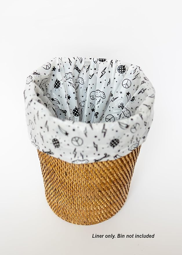 Happy Haven Trash Bags for 2,3,4 Gallon Trash Can, Small Garbage Bags - Bedroom & Bathroom, Decorative Cute Wastebasket Trash Can Liner Kids - 50 Count (Everyday Electric)