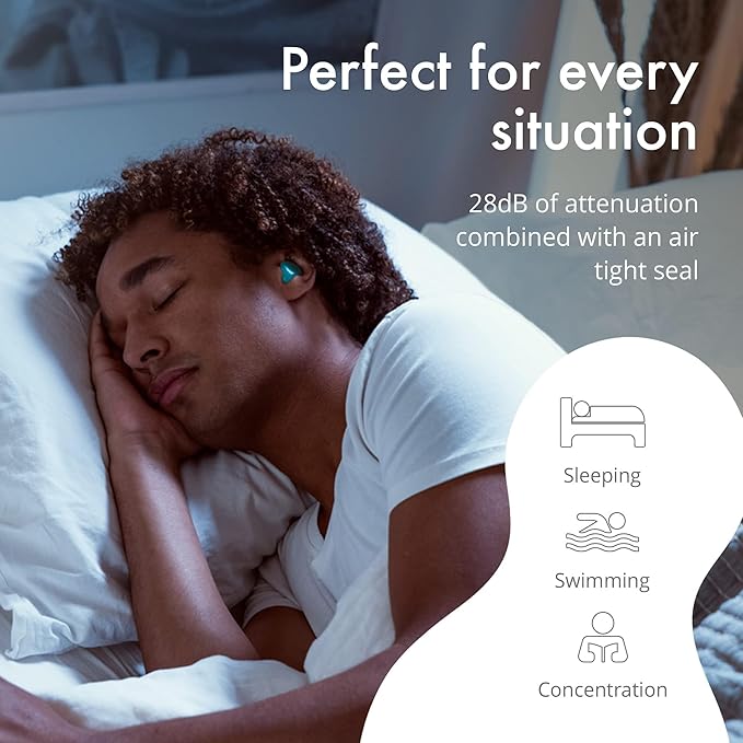 Alpine SoftSilicone - Moldable Silicone Ear Plugs - 28dB - Noise Reducing Earplugs for Sleeping, Swimming, & Concentrating - Comfortable Snoring Solution - 6 Pack