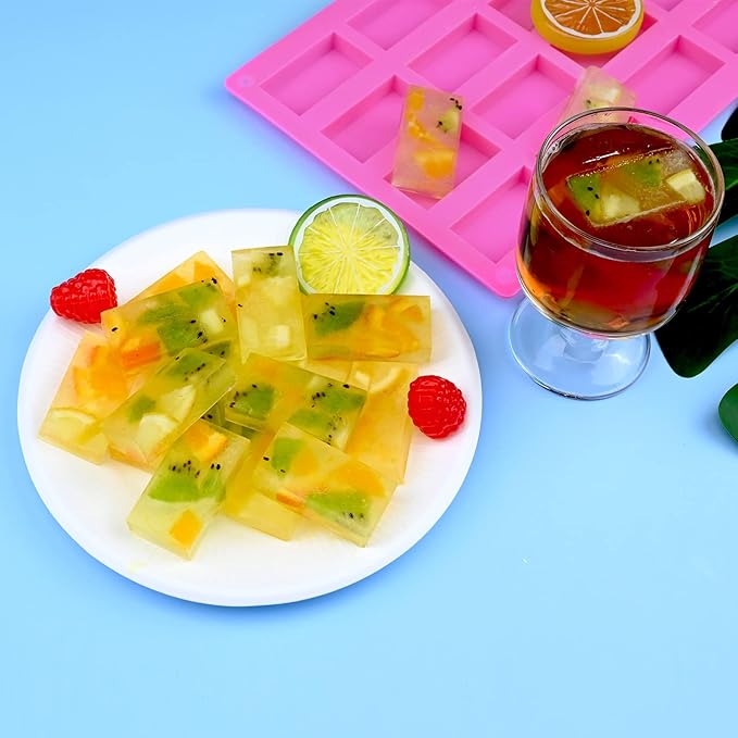 Sakolla 2 Pack Chocolate Bars Silicone Molds, Rectangles Candy Bars Molds, Making Chocolate,Rice Crispy Pops, Caramels, Dessert, Energy Bar and Soap