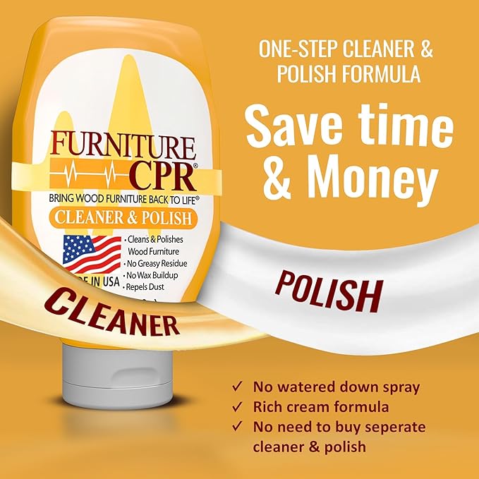 Furniture CPR Wood Furniture Cleaners & Polish 18oz-Cabinet Cleaner for Woods Paneling, Doors, Natural Furniture Polish And Wood Floor Cleaner (18 Ounce (Pack of 2))