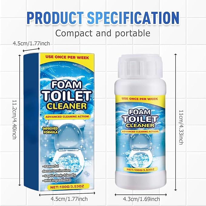 2pcs Foam Toilet Cleaner, 2025 New Powerful Toilet Bowl Cleaner, Advanced Home Bathroom Cleaning Solution，Powerful Instant Bowl Cleaner for Toilets & Squatting Pans
