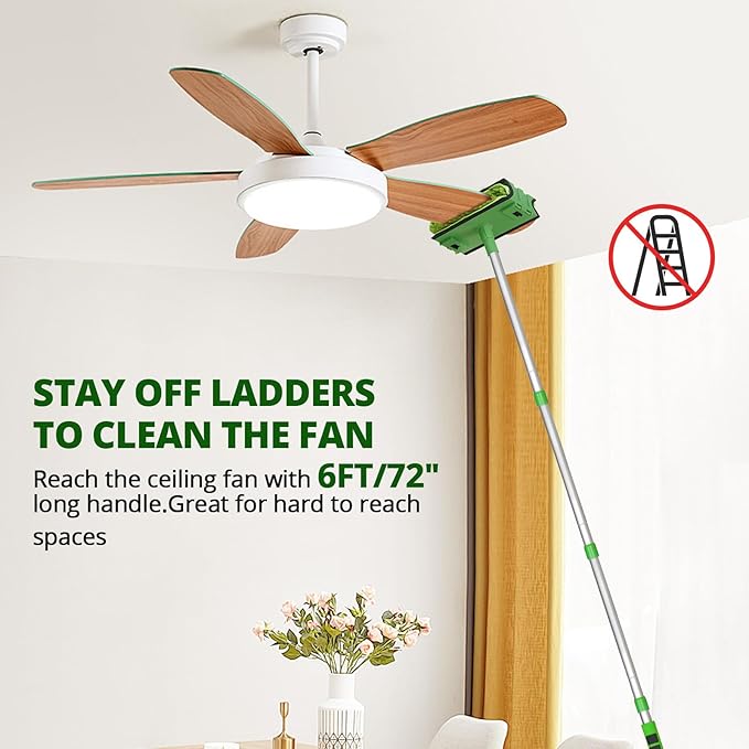 Ceiling Fan Cleaner 1 Set Reusable Microfiber Duster Replacement Pads- 2 Pads