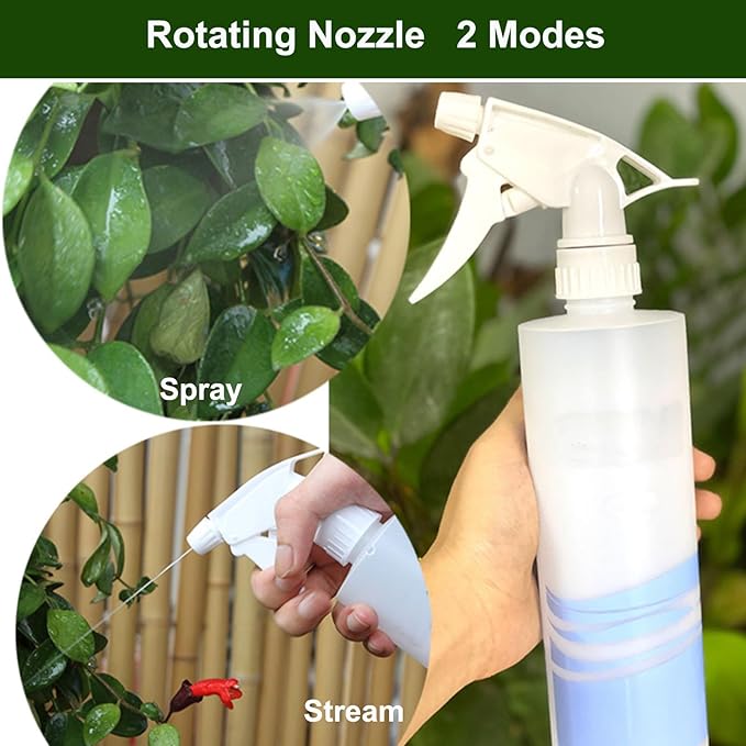 30 Pack Spray Bottle Nozzles, Heavy-Duty Stream Trigger Spray Nozzle Replacement Parts Adjustable Head Sprayer with Mist Stream Sprayer Fits 8oz /16oz Spray Bottles Round 28/400 Neck Bottles