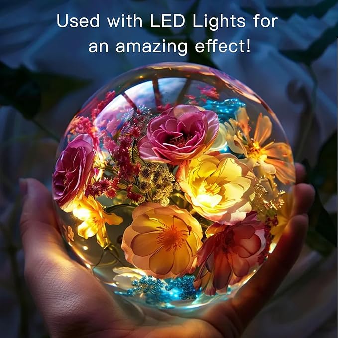 Large Cube Resin Molds-Sphere Silicone Casting Molds for DIY Art Epoxy Resin,Transparent Deep Square Sphere Silicone Molds for Resin Casting