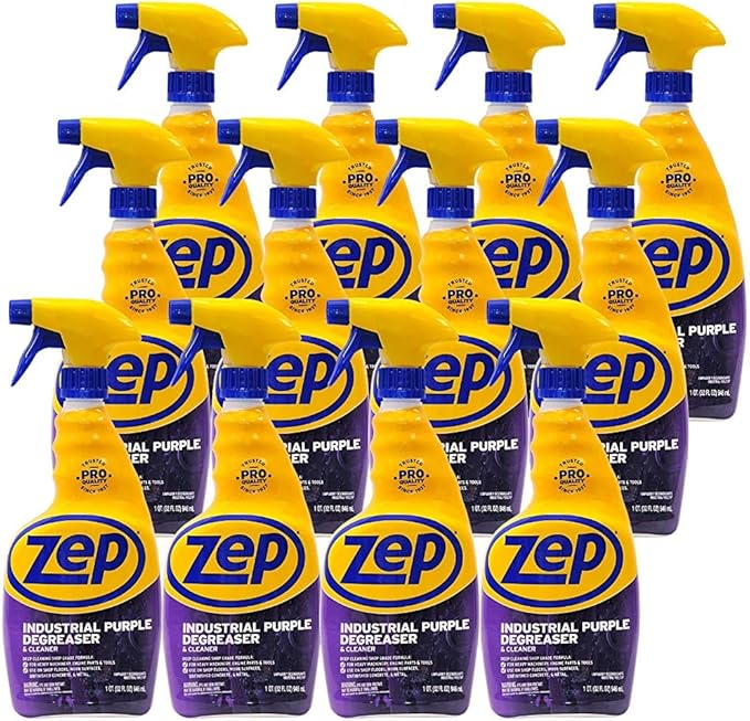 Zep Industrial Purple Cleaner and Degreaser Concentrate - 32 oz (Case of 12) R42310 - Powerful Deep Oil and Grease Cleaning Formula for Machinery, Engine Parts, Shop Floors, and Garages
