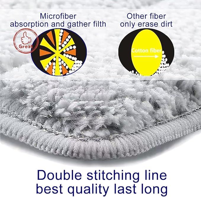 Microfiber Mop Replacement Pads- 16.5''x5.5'' Wet Dry Floor Cleaning Pad Compatible with Bona Floor Care System, Reusable Mop Pad Refills Fit 14” to 16” Flat Mop - 6 Pack