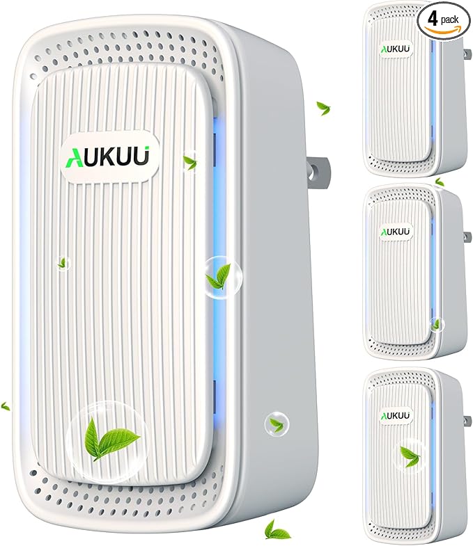 Air Ionizers (4 Pack）- Plug In Negative Ion Air Purifiers - Quiet Air Freshener for Home, Bedroom, Office, Basement - Portable Air Purifier Odor, Smoke, Dust, Pet Smell - Mini Air Cleaner White