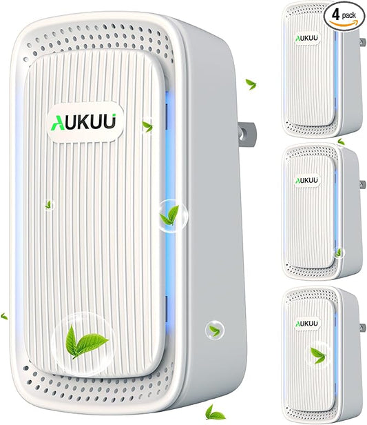 Air Ionizers (4 Pack）- Plug In Negative Ion Air Purifiers - Quiet Air Freshener for Home, Bedroom, Office, Basement - Portable Air Purifier Odor, Smoke, Dust, Pet Smell - Mini Air Cleaner White